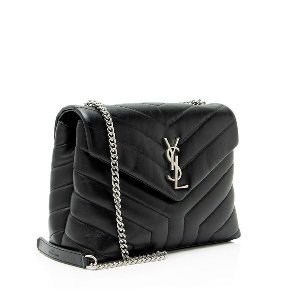 Saint Laurent Matelasse Calfskin Monogram LouLou Chain Small Shoulder Bag - Picture 3 of 10